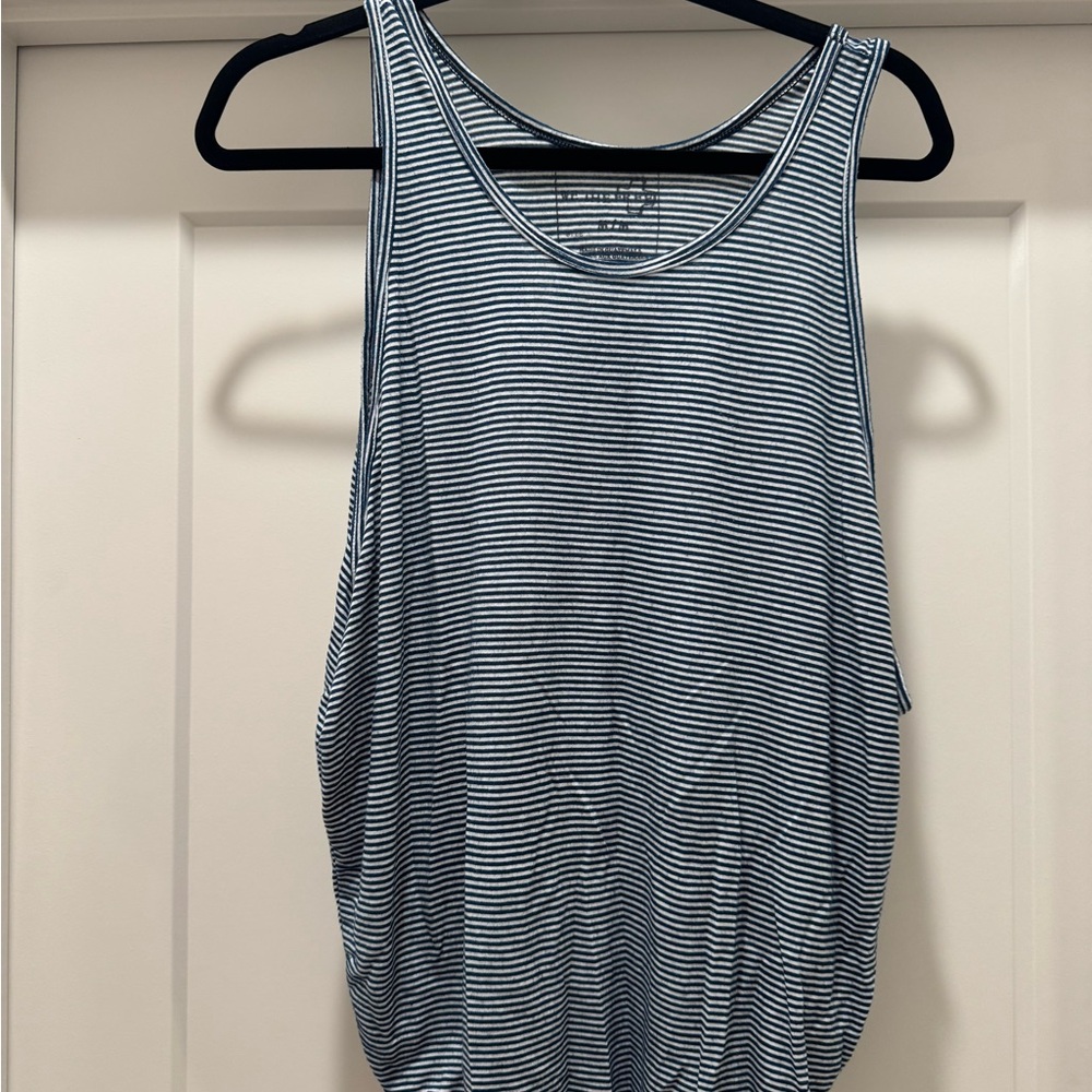 We The Free Black and White Striped Tank Top